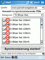 Blitzer, Radarfallen, POI-Warner, POIbase - Screenshots zum BlitzerSync - 1