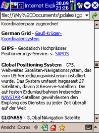 HTML-Lexikon zum Thema GPS