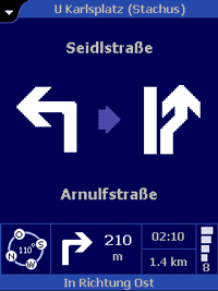 TomTom Navigator I - Die Kartendarstellung sowie optische Zielführung: - 1