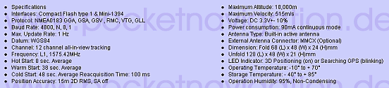 Haicom HI-303 CF-GPS - Technische Daten - 1