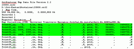 OziCE - kalibrieren am PPC - UTM-Koordinaten - 1