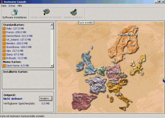 Destinator 3 - Installation und Export der Kartendaten - 1
