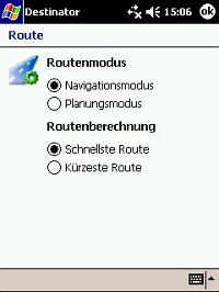 Destinator 3 - Routenoptionen - 1