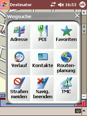Destinator Professional - Das Menü - 1
