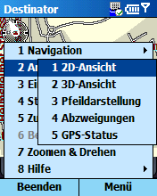 Destinator SP (Handy) - Screenshots Menüführung - 3