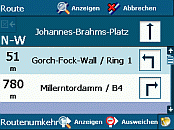 PNA BM6300 Destinator ND - Die Funktionen Route anzeigen / Manö. Ansicht / Manö. Liste - 3