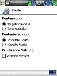 Destinator PN - Routenoptionen - 1