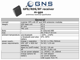 MGPS (Modulare Maus) - Technische Daten - 1