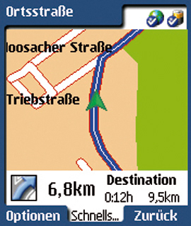 Destinator 6 für Mobile Phones - Screenshots von der Navigation - 1