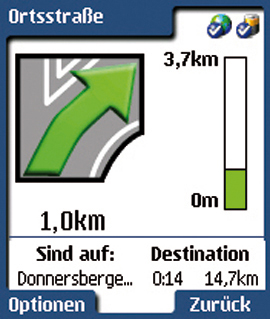 Destinator 6 für Mobile Phones - Screenshots von der Navigation - 2