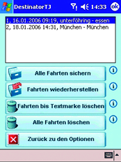 Destinator TJ Fahrtenbuch - PDA-Software - 3