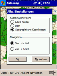 MagicMaps2Go - Einstellungen PDA - 1