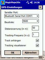 MagicMaps2Go - Einstellungen PDA (2623) - 1