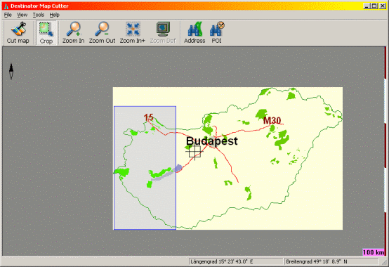 Ungarnkarte Destinator 3 - Kartenausschnitte selbst erstellen - 1