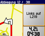 Garmin Streetpilot i3 - Die Abbiegeliste - 2