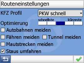 klickTel K580 - Routenoptionen - 2