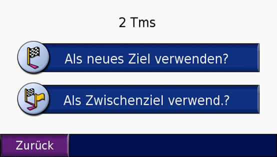 Garmin nüvi 660 - Zwischenziele - 1