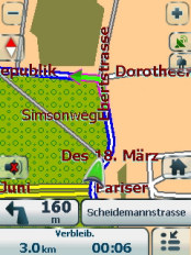 Destinator 7 PDA - Screenshots - Kartenansicht Hochformat - 1