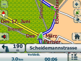 Destinator 7 PDA - Screenshots - Kartenansicht Querformat - 2