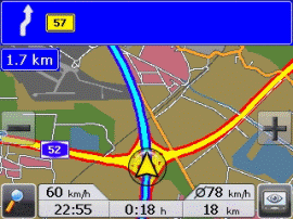 MEDION MD 96220 (PNA315T) mit GoPal 3.0 ME - Kartenansicht - Pfeilansicht - Autozoom - 1
