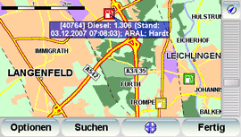 Clever-Tanken POI-Dienst - Screenshots am Beispiel TomTom - 1