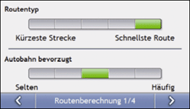Navman S90i - Routenoptionen - 1