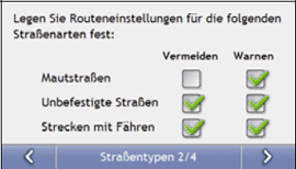 Navman S90i - Routenoptionen - 2