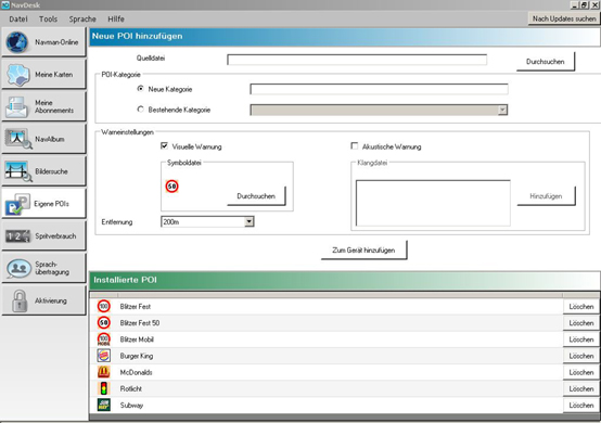 Navman S90i - Verkehrskontrollen Warner / Geschwindigkeitswarner (5282) - 1