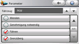 Mio C620t - Routenoptionen - 2