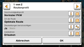 NAVIGON 2100 / 2110 max - Routenoptionen - 1