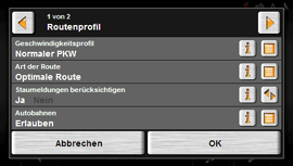 NAVIGON 8110 - Routenoptionen - 1