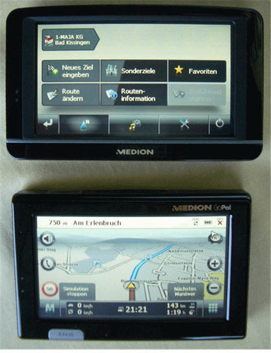 MEDION MD96630/MD96690 mit GoPal 4.3 PE bzw. GoPal 4.5 AE - ...und so wird das E4430 im MEDION-Shop im direkten Vergleich aussehen - 1
