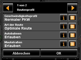 NAVIGON 1200 / 1210 - Routenoptionen - 1