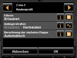 NAVIGON 1200 / 1210 - Routenoptionen - 2