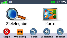 Garmin nüvi 860TFM - Hauptmenü - Primäre Buttons - 1