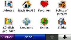 Garmin nüvi 860TFM - Hauptmenü - Primäre Buttons - 2