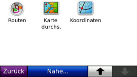 Garmin nüvi 860TFM - Hauptmenü - Primäre Buttons - 3