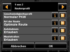 NAVIGON 2200 / 2210 - Routenoptionen - 1