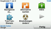 TomTom GO 940 LIVE - Hauptmenü - 1