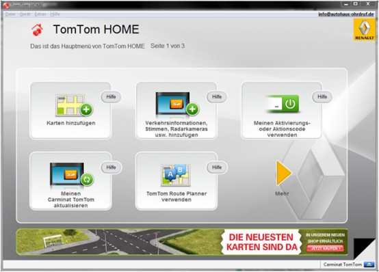 Renault Carminat TomTom - Zur Software - 1