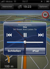 NAVIGON MobileNavigator fürs iPhone - ... Musik höre und meine Musikwiedergabe steuern möchte? - 1