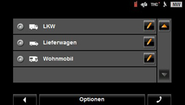 LKW-Erweiterung für NAVIGON 6310/8410 - LKW Profil Eingaben - 1