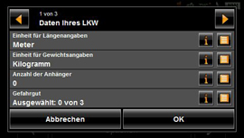 LKW-Erweiterung für NAVIGON 6310/8410 - LKW Profil Eingaben - 2