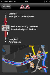 Traffic Live als Zusatzdienst zum Navigon MobileNavigator für das iPhone - Einstellmöglichkeiten - 2