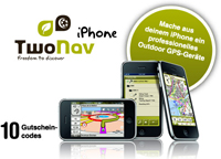 Gewinne eine von fünf Lizenzen der Outdoor Software TwoNav für das iPhone...