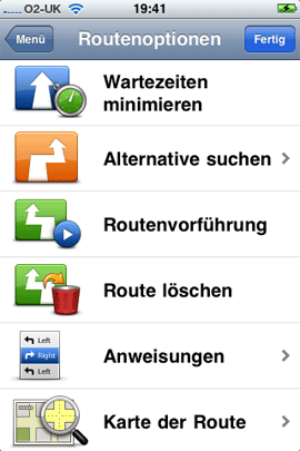 TomTom für iPhone - Routenoptionen - 1