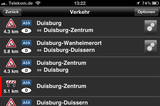 NAVIGON Truck und Camper Navigation fürs iPhone - TMC Events: - 1
