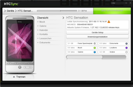 HTC Sensation - Smartphone mit Gefühl - 
Synchronisierung - 1