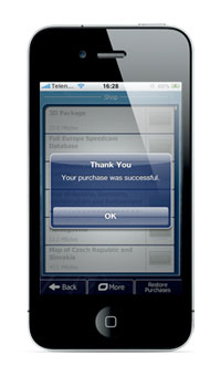 Ein neues Funktion der iGO primo App fürs iPhone ermöglicht den Kauf von zusätzlichen Karten..