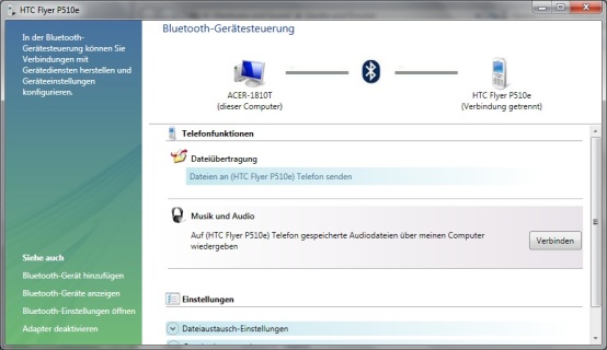 HTC Flyer - Die Rückkehr des Notizbuches - Bluetooth - 1